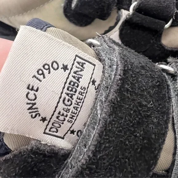 Dolce & Gabbana sneakers Velcro runners black beige classy preppy shoes slip on - Picture 5 of 13